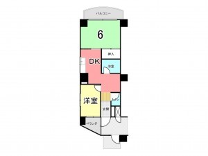 鹿児島市紫原、マンションの間取り画像です