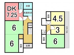 鹿児島市小野、中古一戸建ての間取り画像です