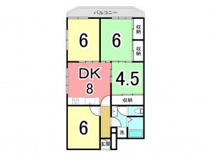 鹿児島市新照院町、マンションの間取り画像です