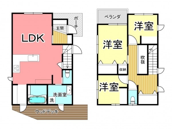 鹿児島市小野、新築一戸建ての間取り画像です
