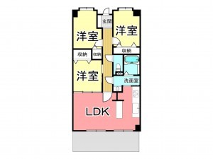 鹿児島市西陵、マンションの間取り画像です