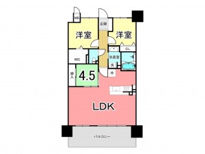 鹿児島市紫原、マンションの間取り画像です