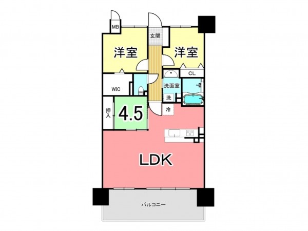 鹿児島市紫原、マンションの間取り画像です