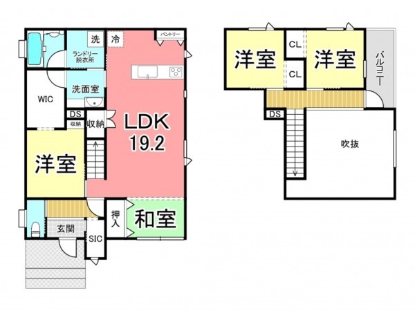 日置市伊集院町、中古一戸建ての間取り画像です