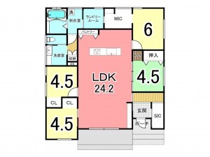 霧島市隼人町、中古一戸建ての間取り画像です