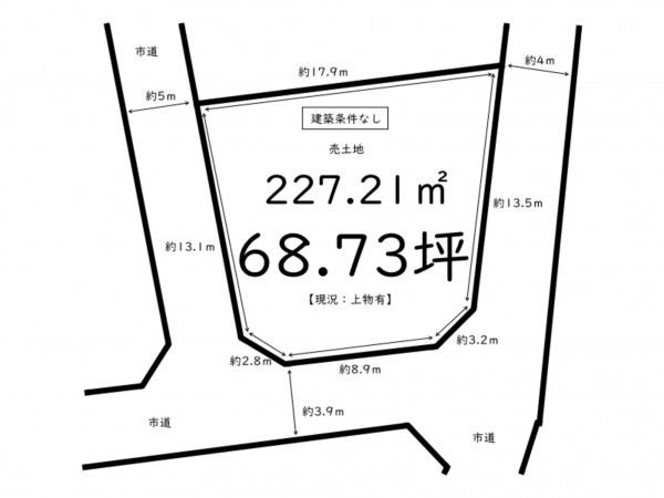 鹿児島市日之出町、土地の間取り画像です