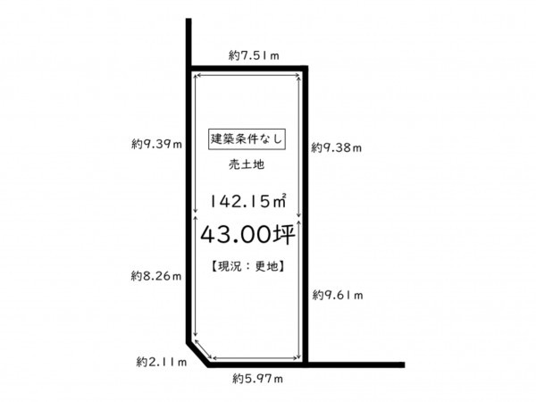 鹿児島市西陵、土地の間取り画像です