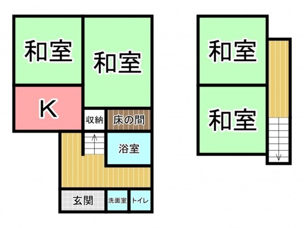 鹿児島市田上、中古一戸建ての間取り画像です