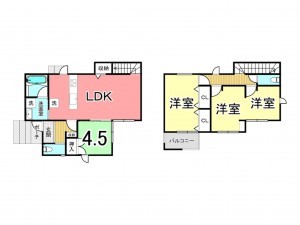 鹿児島市日之出町、新築一戸建ての間取り画像です