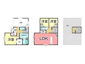 鹿児島市紫原、新築一戸建ての間取り画像です