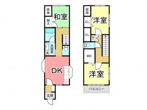 鹿児島市紫原、中古一戸建ての間取り画像です