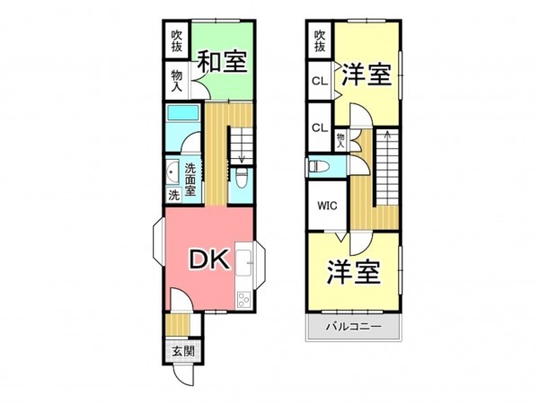 鹿児島市紫原、中古一戸建ての間取り画像です