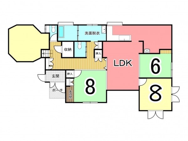 鹿児島市紫原、中古一戸建ての間取り画像です