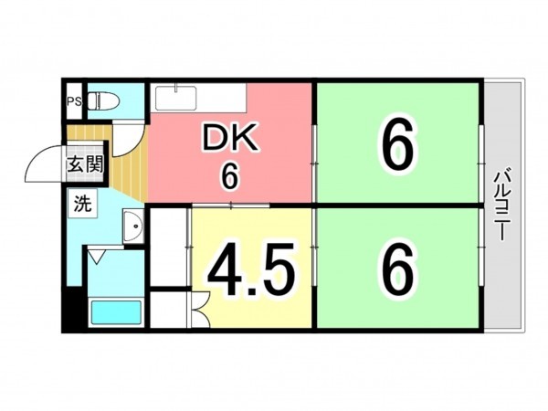 鹿児島市新照院町、マンションの間取り画像です