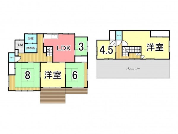 鹿児島市日之出町、中古一戸建ての間取り画像です