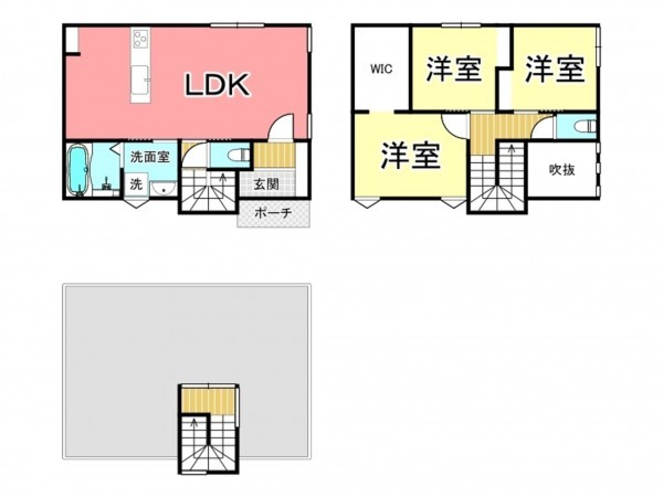 鹿児島市日之出町、新築一戸建ての間取り画像です