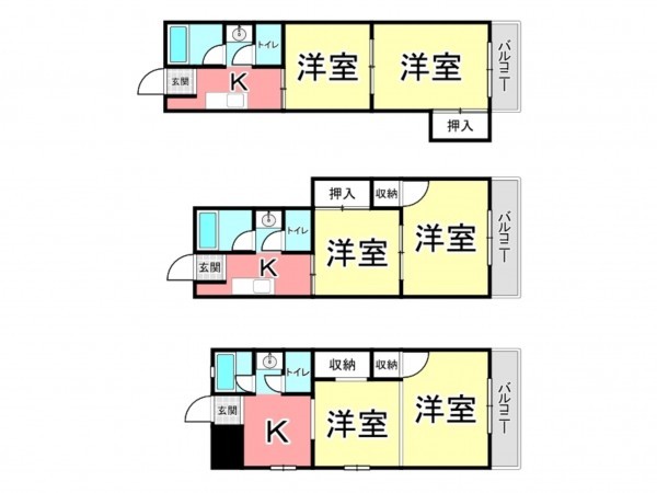 鹿児島市紫原、中古一戸建ての間取り画像です