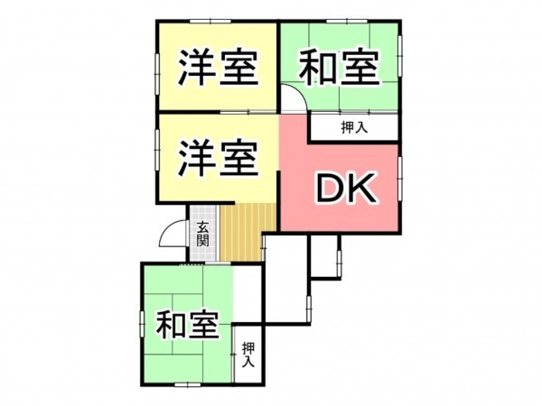 鹿児島市田上台、中古一戸建ての間取り画像です