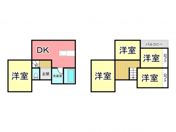 鹿児島市城山、中古一戸建ての間取り画像です