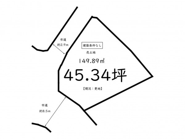 鹿児島市原良、土地の間取り画像です