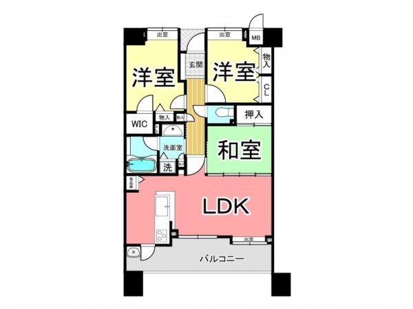 鹿児島市武、マンションの間取り画像です