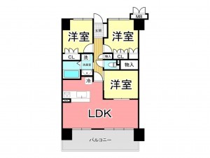 鹿児島市武、マンションの間取り画像です