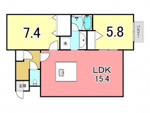 鹿児島市城西、マンションの間取り画像です