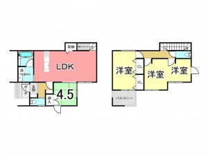 鹿児島市日之出町、新築一戸建ての間取り画像です