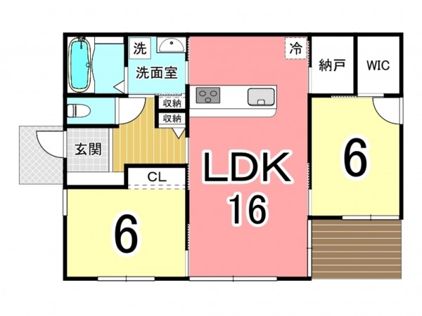 鹿児島市吉野町、新築一戸建ての間取り画像です