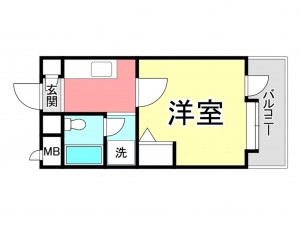 鹿児島市城西、マンションの間取り画像です