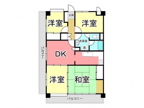 鹿児島市城西、マンションの間取り画像です