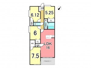 鹿児島市郡元町、マンションの間取り画像です
