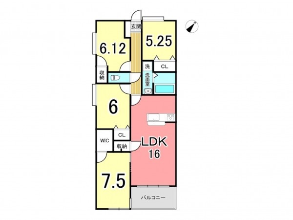 鹿児島市郡元町、マンションの間取り画像です