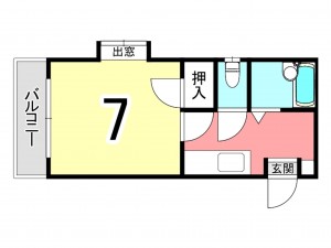 鹿児島市田上、マンションの間取り画像です