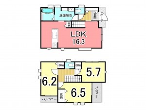 鹿児島市西陵、新築一戸建ての間取り画像です