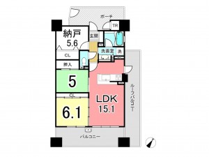 鹿児島市紫原、マンションの間取り画像です