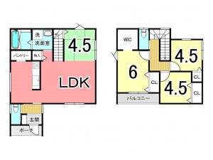 鹿児島市日之出町、新築一戸建ての間取り画像です