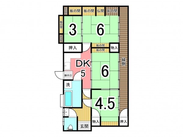 鹿児島市武、中古一戸建ての間取り画像です