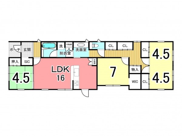 鹿児島市東坂元、新築一戸建ての間取り画像です