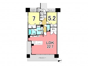 鹿児島市武、マンションの間取り画像です
