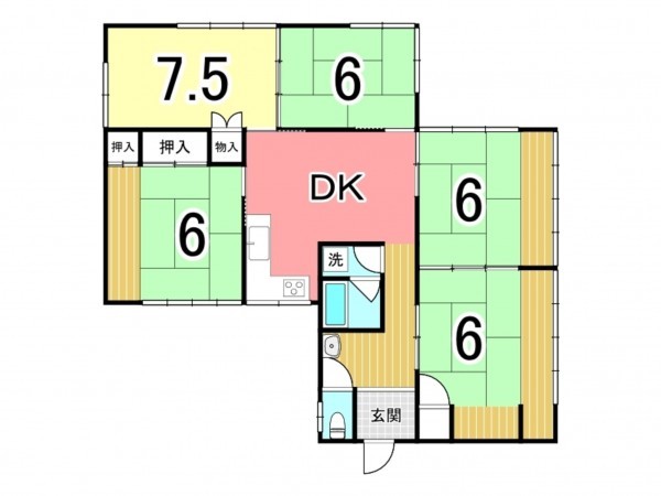 鹿児島市田上、中古一戸建ての間取り画像です