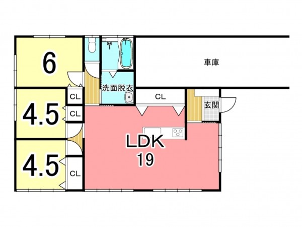 鹿児島市星ヶ峯、中古一戸建ての間取り画像です