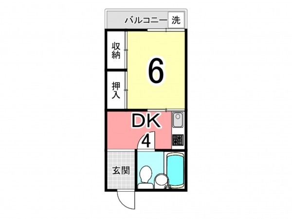 鹿児島市新照院町、マンションの間取り画像です