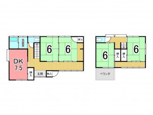 鹿児島市永吉、中古一戸建ての間取り画像です
