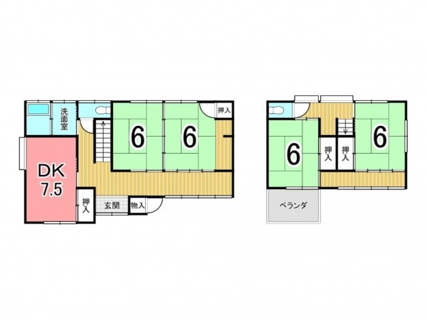 鹿児島市永吉、中古一戸建ての間取り画像です