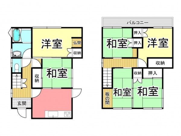 鹿児島市唐湊、中古一戸建ての間取り画像です