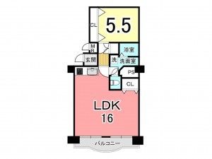 鹿児島市唐湊、マンションの間取り画像です