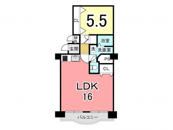 鹿児島市唐湊、マンションの間取り画像です