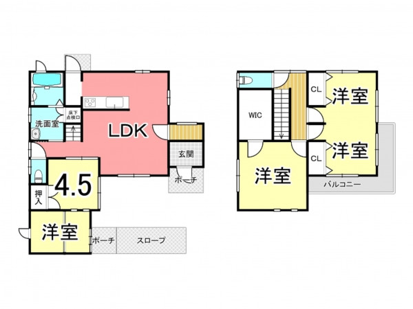 鹿児島市星ヶ峯、中古一戸建ての間取り画像です