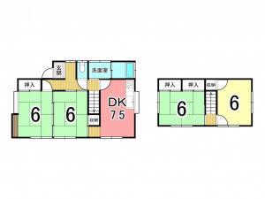 鹿児島市星ヶ峯、中古一戸建ての間取り画像です